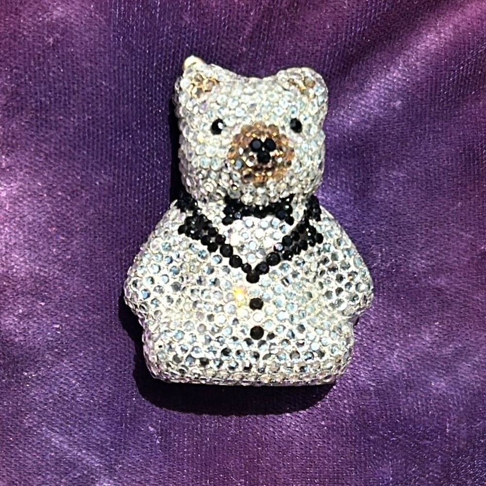 KATHRINE BAUMANN TEDDY TEDDI BEAR SWAROVSKI CRYSTAL PILLBOX